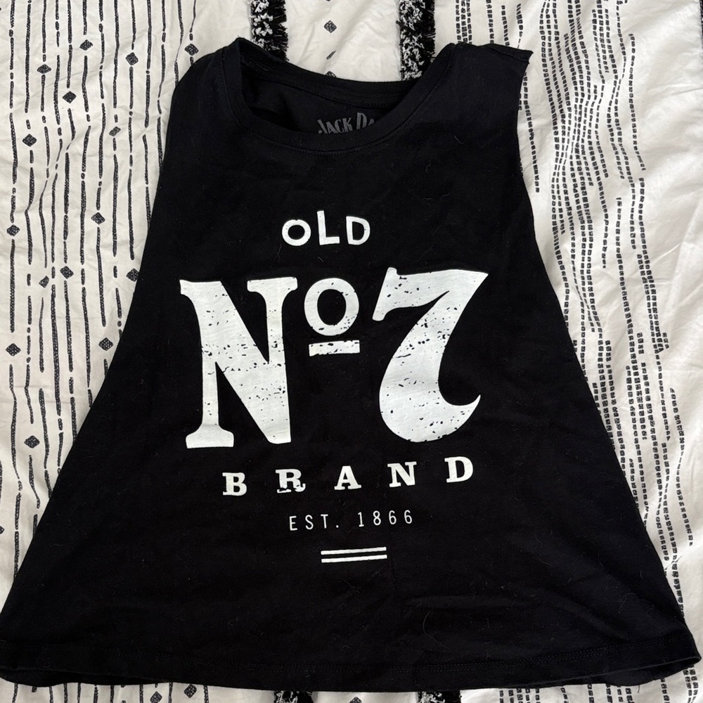 Jack Daniels Black Crop Tank with White Logo